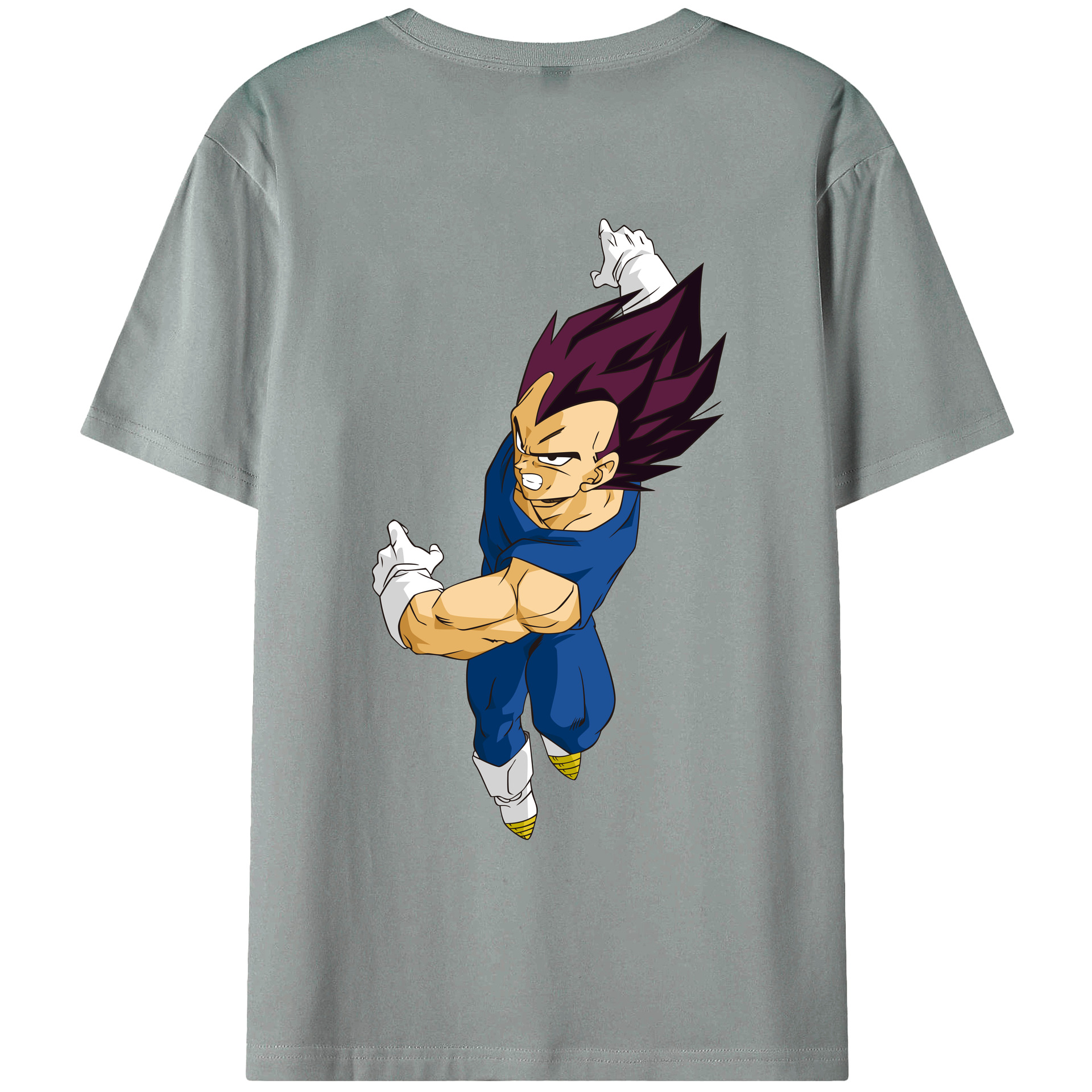 （画像用） ドラゴンボール ベジータ四世（Bejīta Yonsei）DRAGON BALL Vegeta IV 綿100％ メンズ半袖Tシャツ（バックプリント） 通気性
